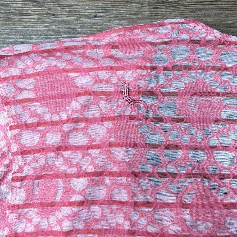 Lolë Women’s Pink Striped 3/4 Sleeve Long Tunic Top, Coverup, size small - Picture 10 of 11